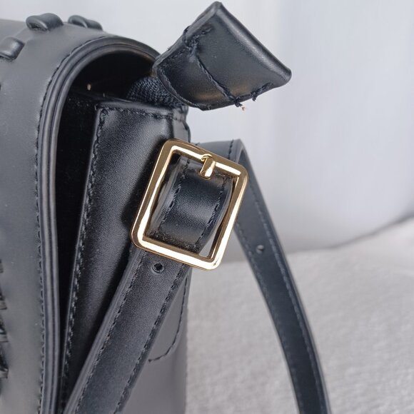 Fringe Black Saddle Cross Body Bag/Purse Western Motor Core Riding Handbag - Picture 4 of 9